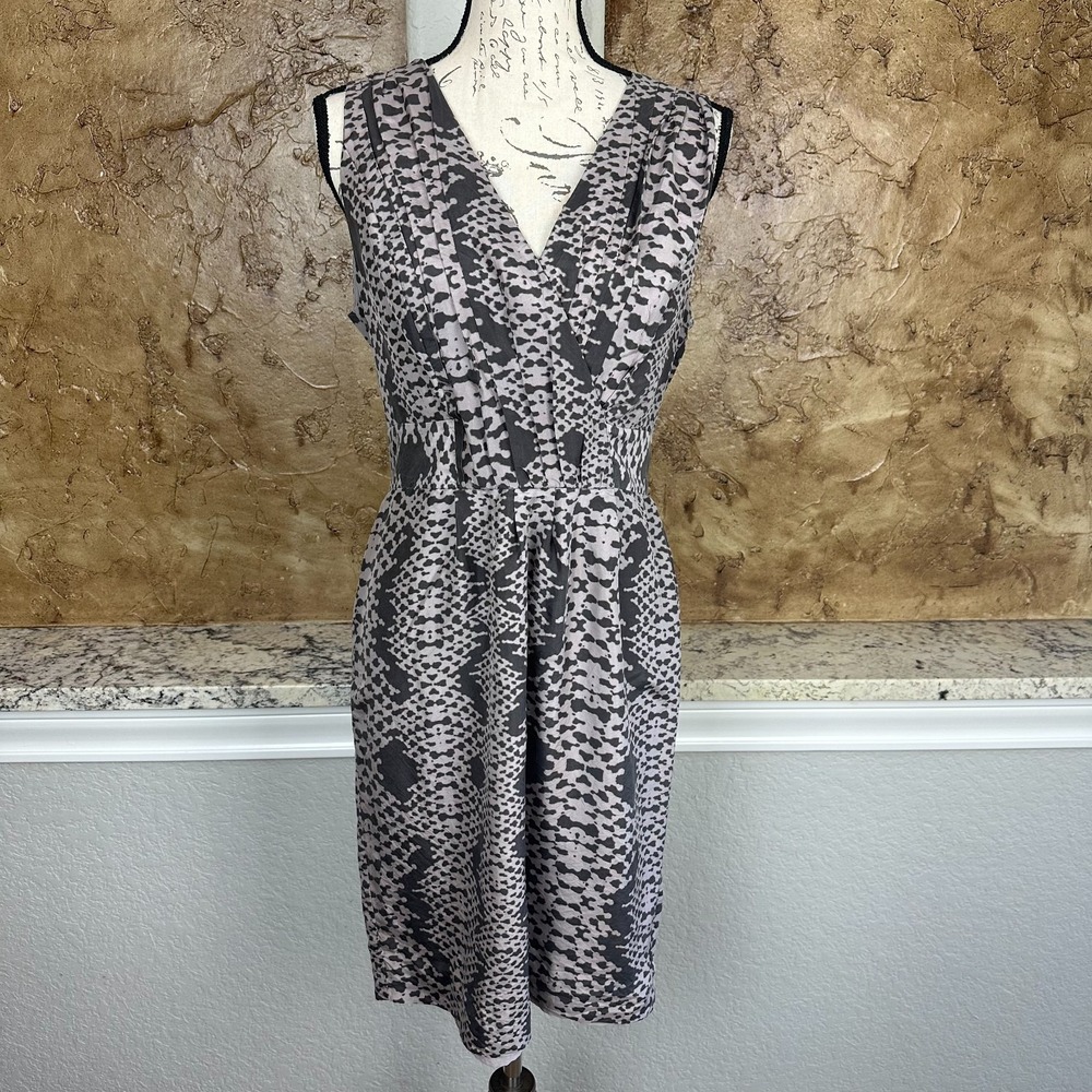 Banana Republic Dress‎ Womens 10 100% Silk Sheath Mini Snakeskin Print Lined